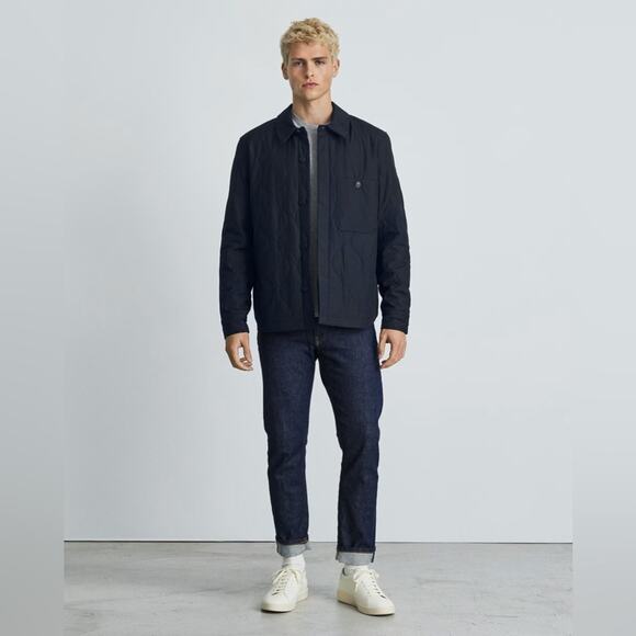 EVERLANE The ReNew Quilted Liner Jacket in Navy Blue Warm Pockets Medium NEW - Picture 4 of 9